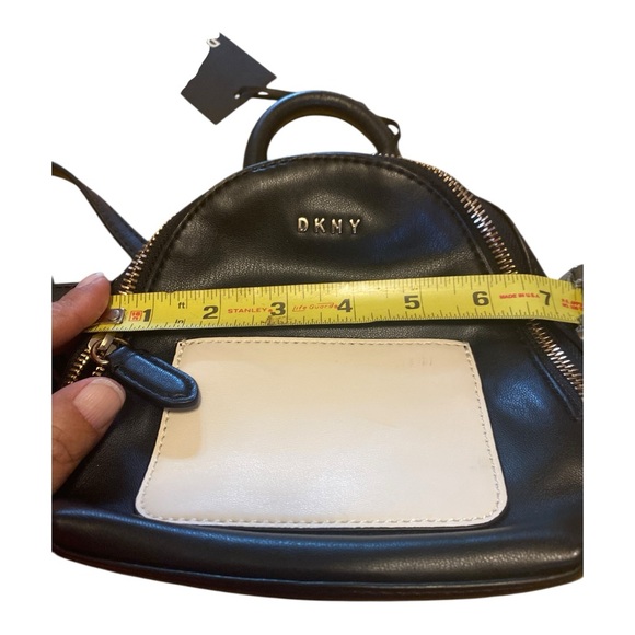 DKNY Bryanna Mini Stylish Black and Cream Backpack - Picture 13 of 14